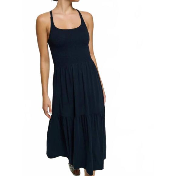 NEW NATION LTD penelope cross back midi dress in night sky